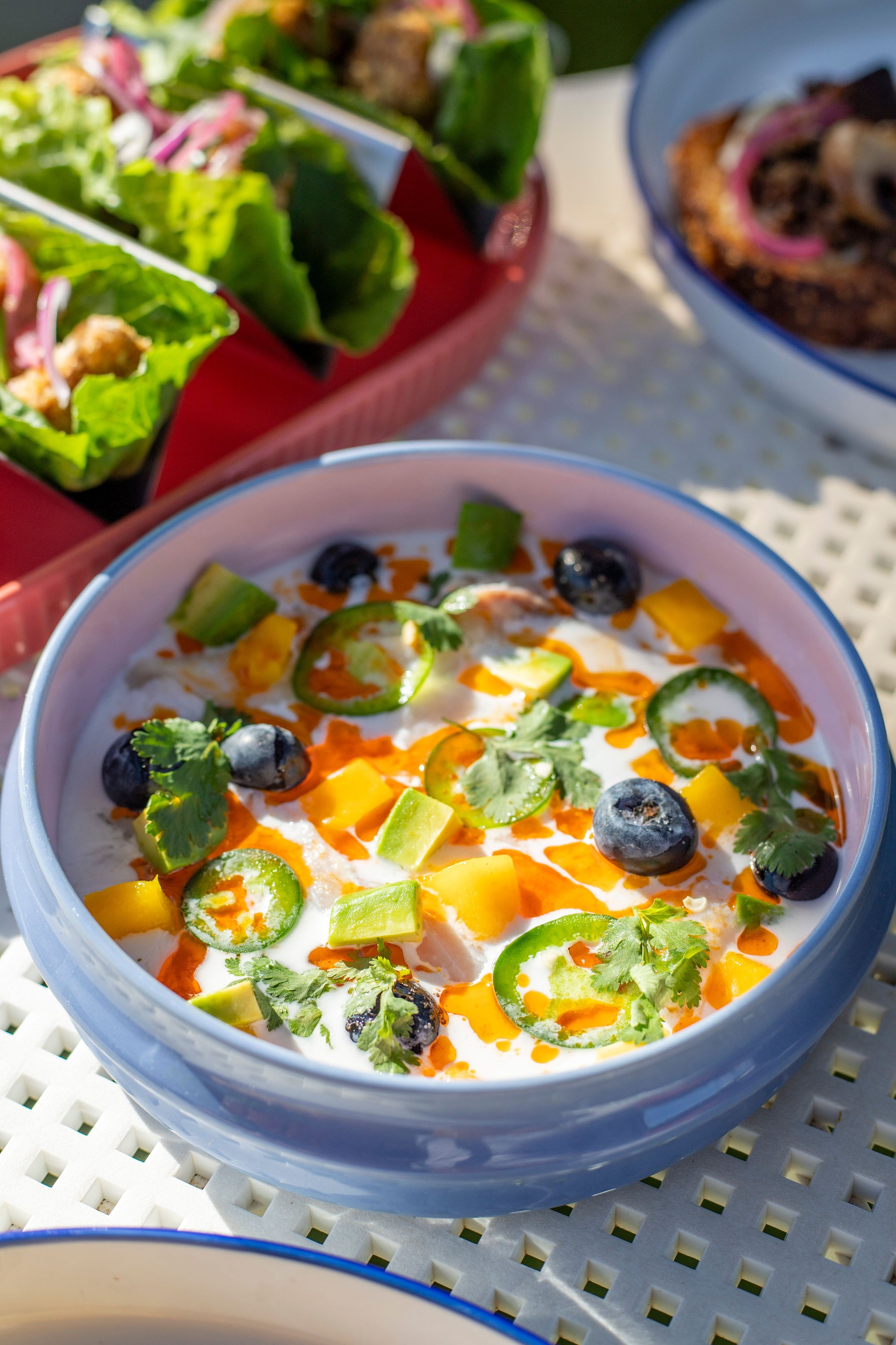 Fresh lettuce wraps with colourful vegetables