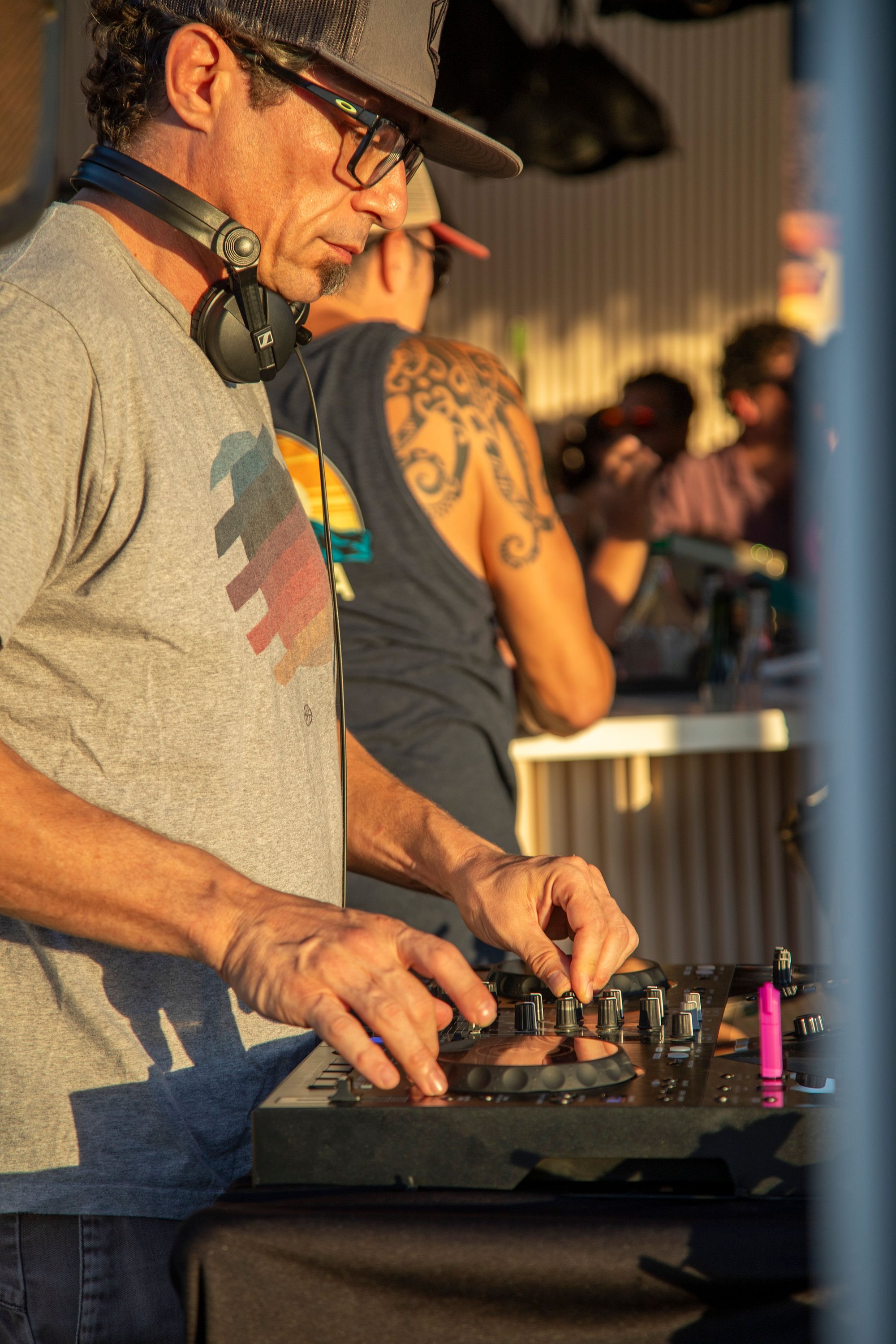 DJ set at sunset